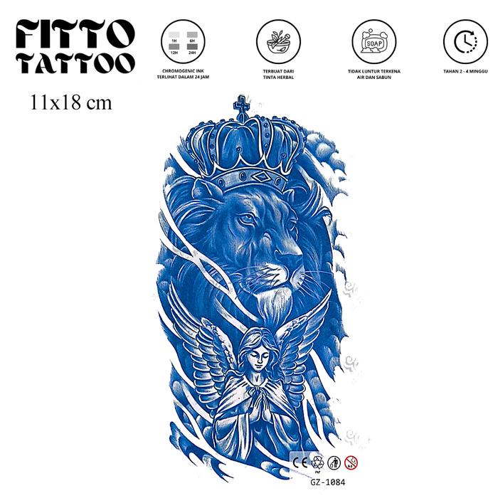 New Tato temporer premium semi permanen tattoo fruit ink tatto singa tatoo temporary serigala