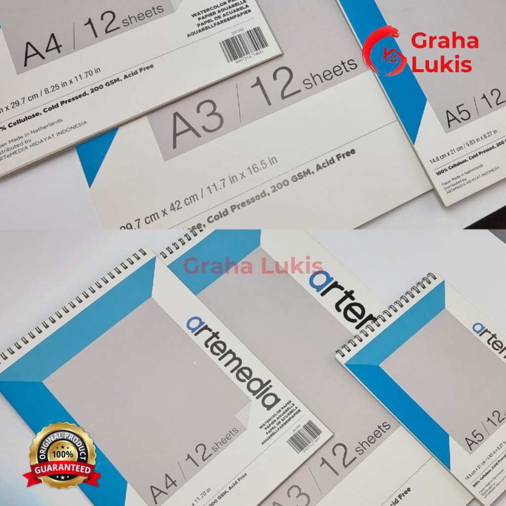 

IK! Watercolor Sketchbook Artemedia A5 Wire Bound