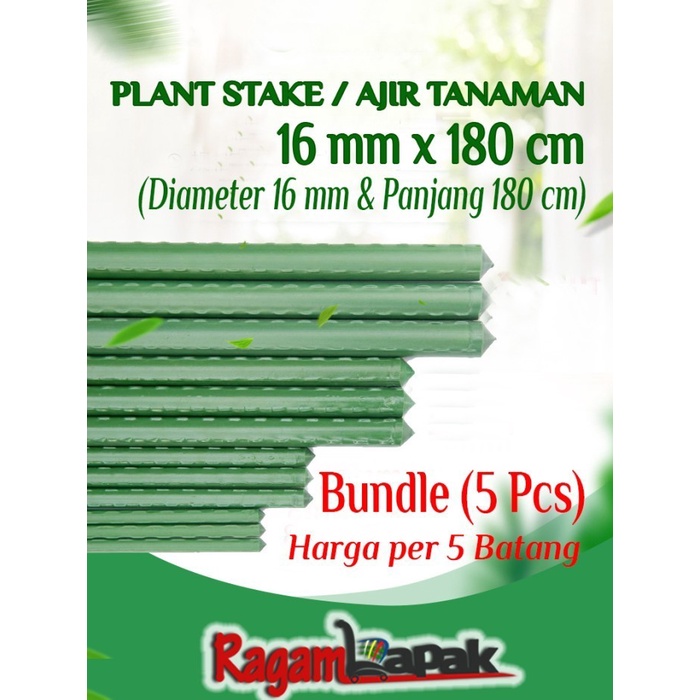BEST 5 PCS PLANT STAKE / AJIR TANAMAN / AJIR TURUS MODERN 16 MM X 180 CM