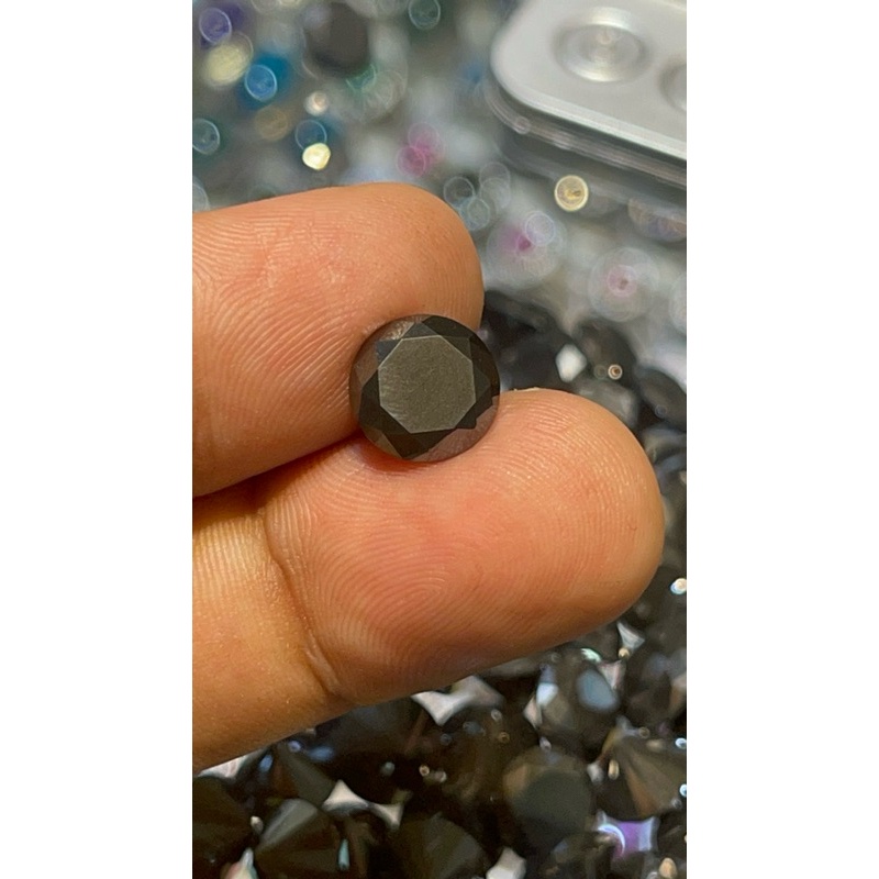 UM1 berlian hitam black moissanite 9-10 mm black moissanite diamond selector full satuan