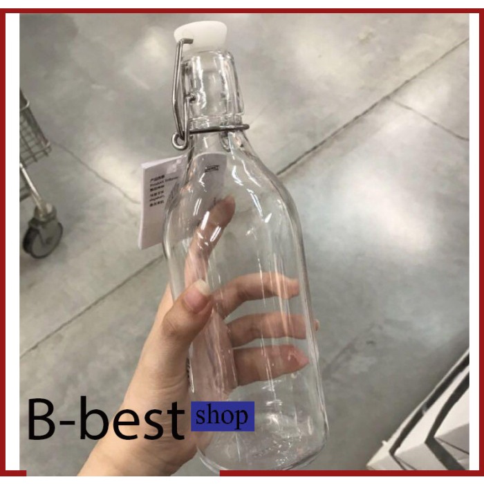 (Expert) Botol kaca bening dengan penutup / BOTOL BELING 1 liter & 0,5 liter