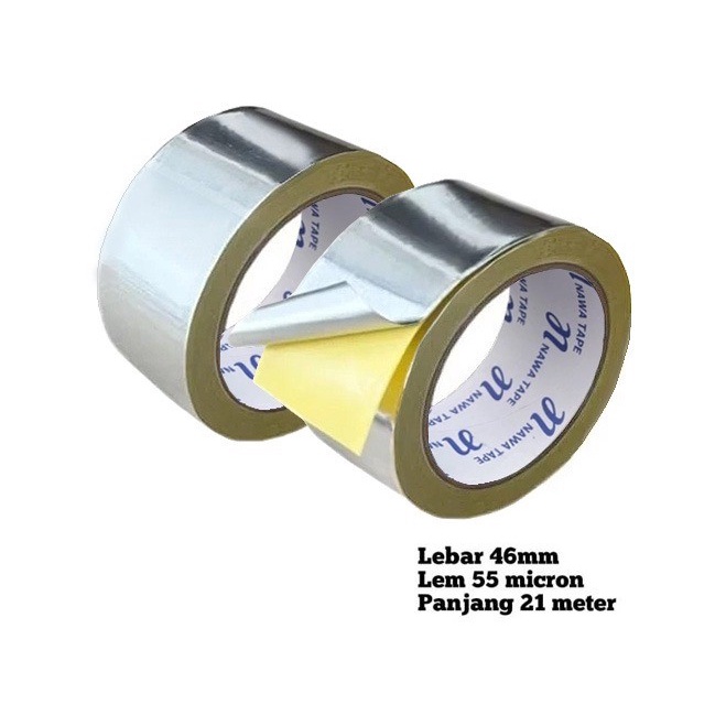 

LAKBAN ALUMINIUM FOIL TAPE 2" X 21M ALUMUNIUM TAPE TAHAN PANAS