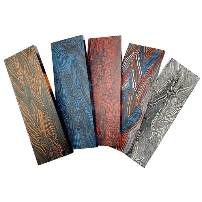 1pcs Micarta Knife Handle G10 Composite material Damascus Pattern