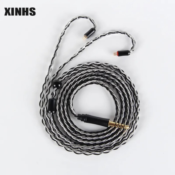 XINHS 8 core 5N single crystal copper silver plated wire headphone