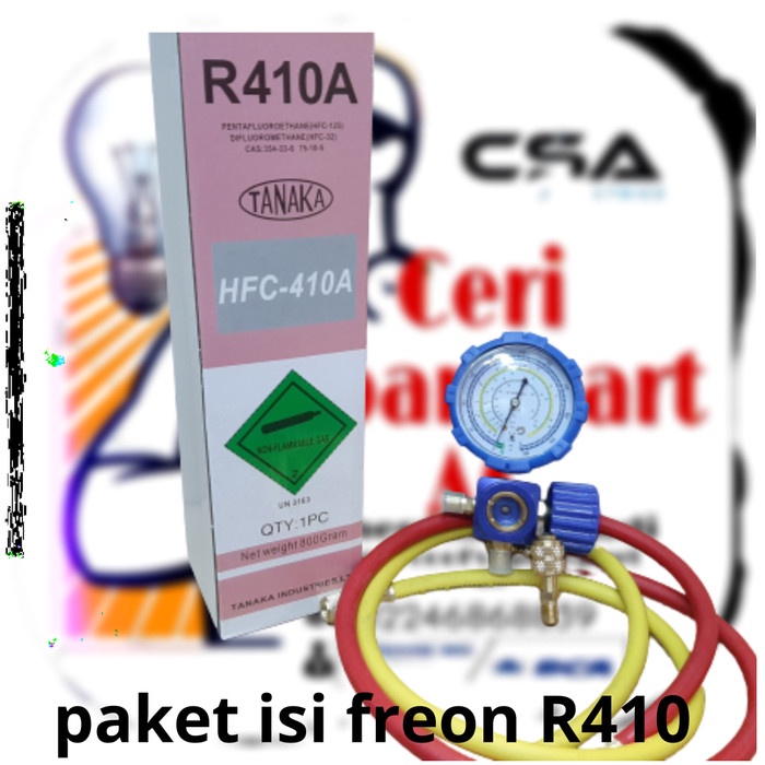 Paket isi freon AC rumah R410 manifold selang freon conektor