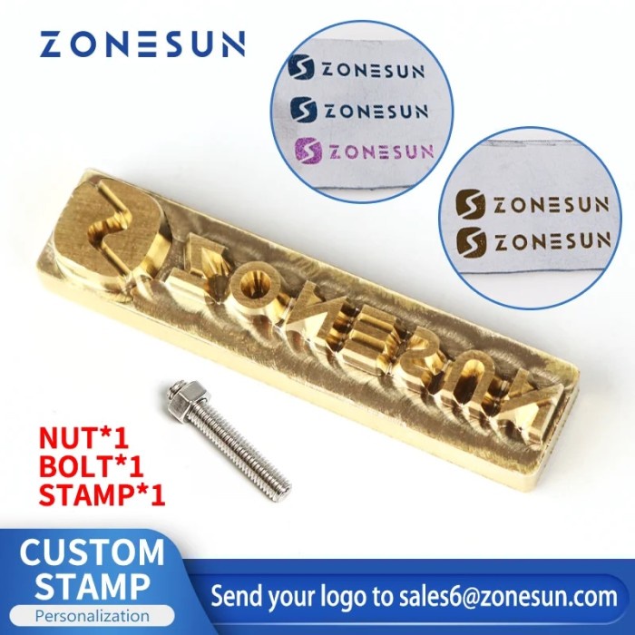 ZONESUN Custom Logo Leather Stamp Hot Brass Branding Iron Brand