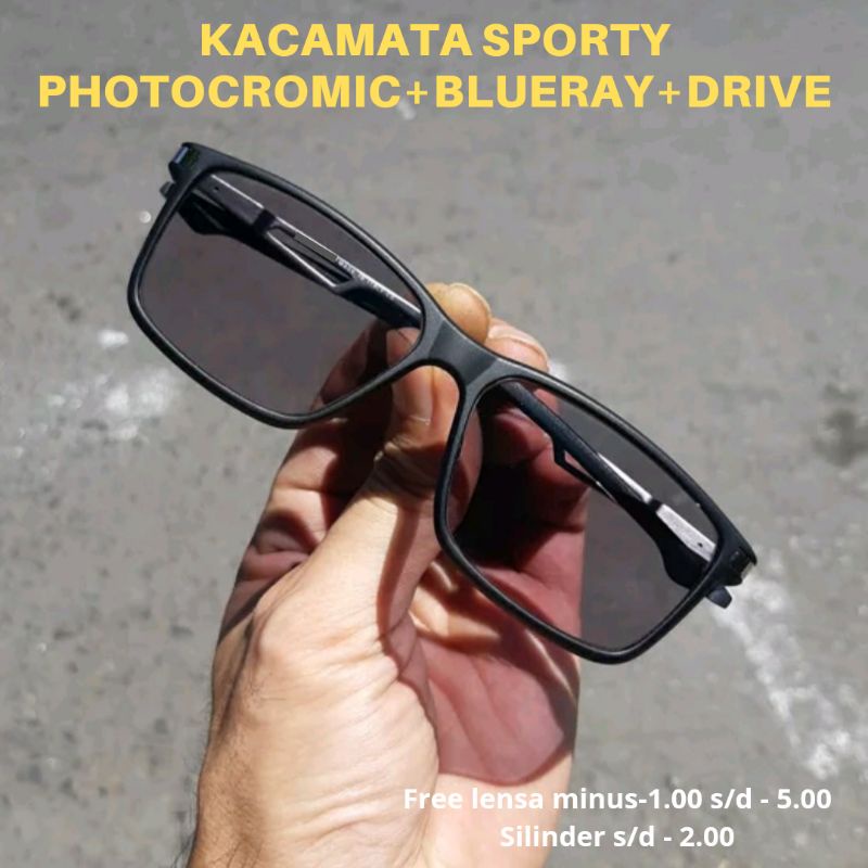 BLUECROMIC DRIVE 3 IN 1/ Kacamata Sporty Bluecromic Pria Kacamata Pria Terlaris Frame Kacamata Minus