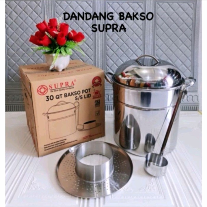 Panci Bakso Dandang Baso Stainless Steel/ Bakso Pot Supra 30Qt, 35cm