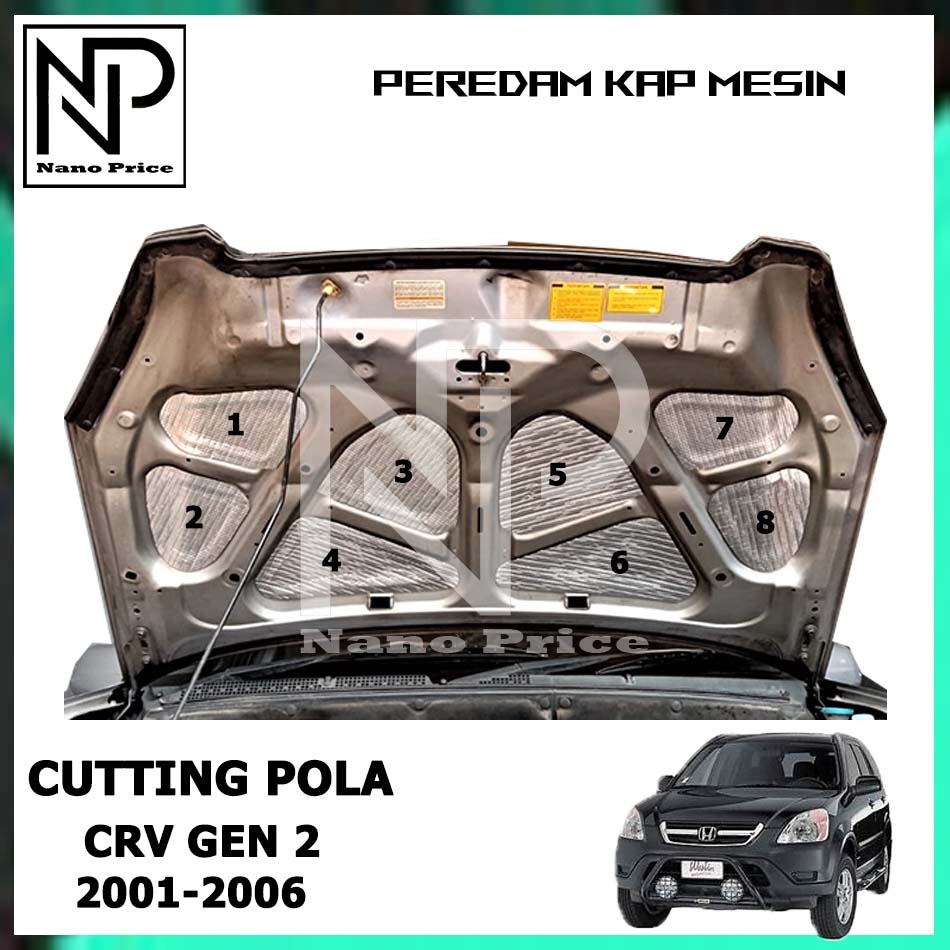 Peredam panas kap mesin mobil CRV Gen2 2001 - 2006
