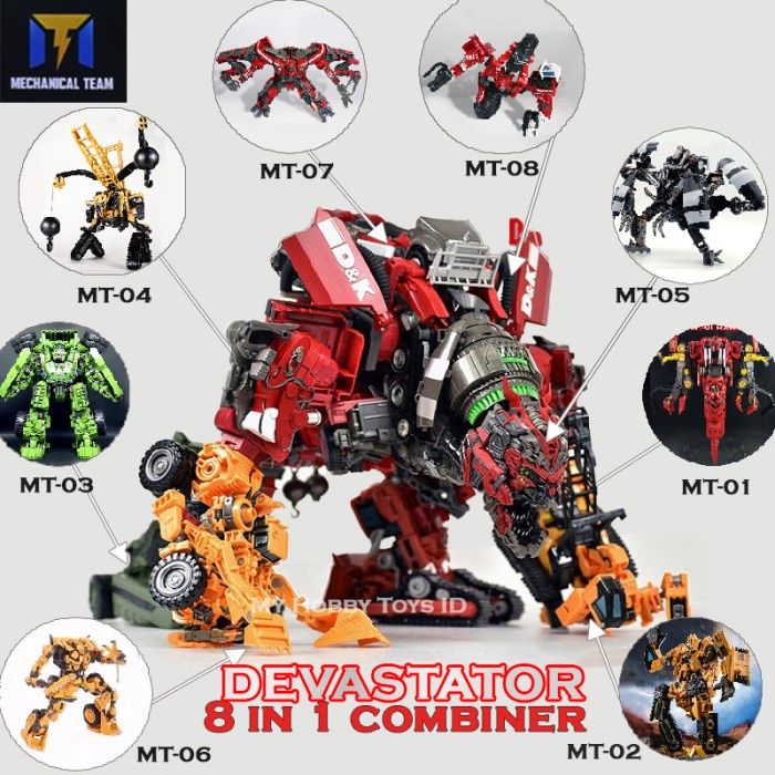 SALE ACTION FIGURE TRANSFORMERS DEVASTATOR MECHANICAL TEAM 8 IN 1 COMBINE READYY