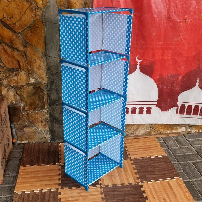 RAK BUKU PORTABLE 4 SUSUN ANAK PLASTIK KUAT