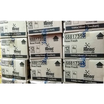 RINSO CAIR + MOLTO PINK ROSE FRESH 38ML / ECERAN 1000 - 1 DUS ISI 144 PCS SACHET DETERGEN