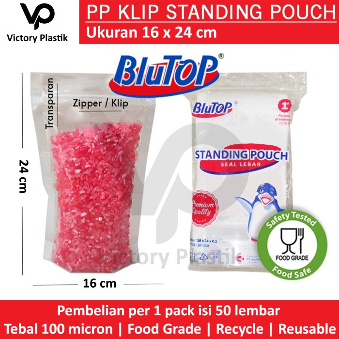 ada- STANDING POUCH STP BLUTOP 16x24