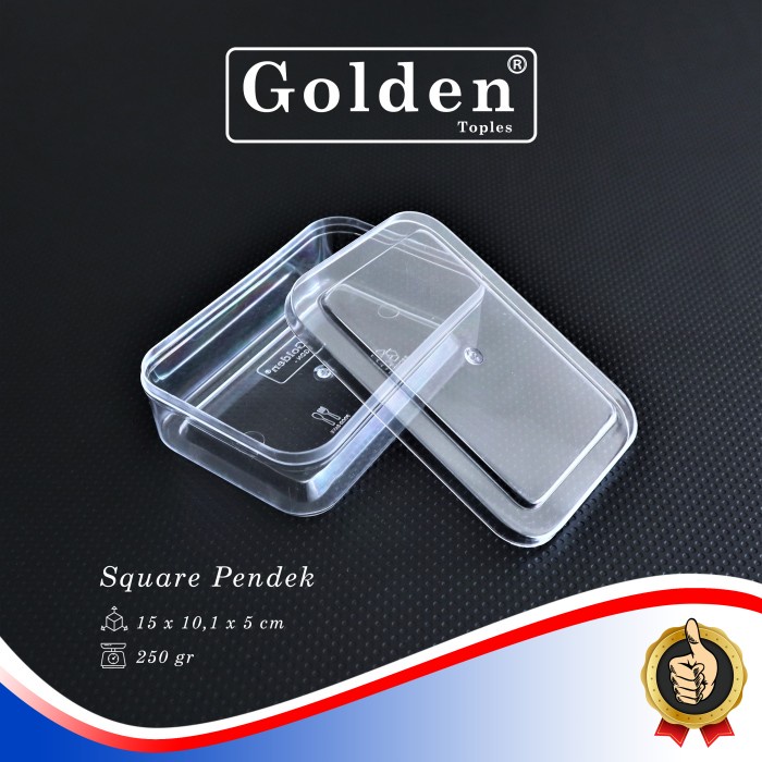 ada- Toples Persegi Panjang 250Gr / Toples Kue Kering 250Gr / Toples Golden