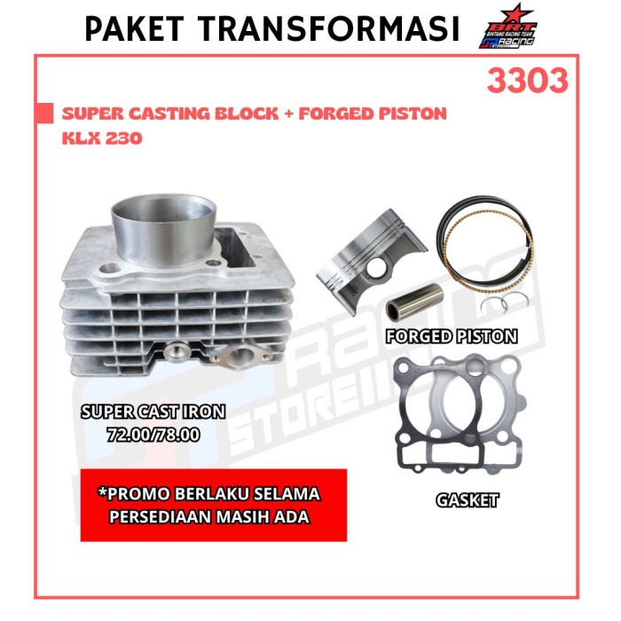 Paket Bore UP KLX 230 - Blok Piston - BRT Promo 3303