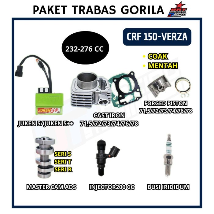 BRT Paket Trabas Gorila 1 CRF 150 Blok - Ecu - Injector 250cc - 300cc
