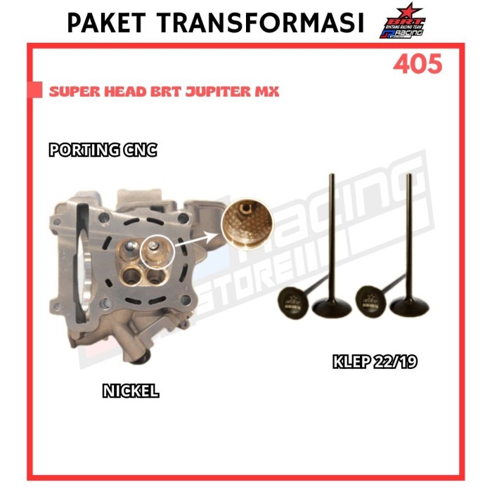 Head BRT Jupiter MX Albronze Porting CNC - Klep Carbon AB - Promo 405