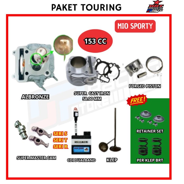 BRT Paket Touring 6 Mio Sporty Blok Piston-Head Porting CNC-CDI