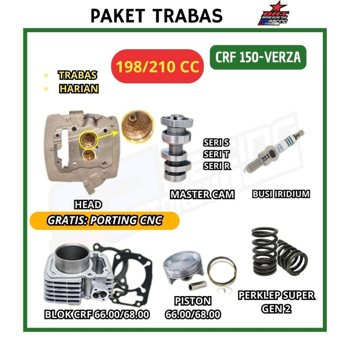 BRT Paket Trabas 11 CRF 150 Head - BlokPiston -Noken As -Per Klep