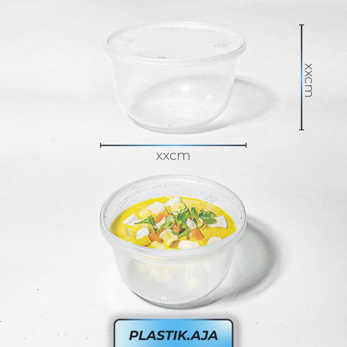 silahkan- MANGKOK PLASTIK PUSPAN BENING + TUTUP 450 ML ISI 25 PCS