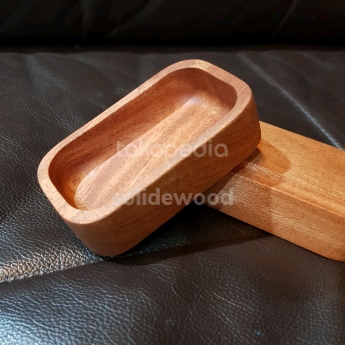 silahkan- wooden sauce bowl / mangkok tempat saos / piring kayu kecil