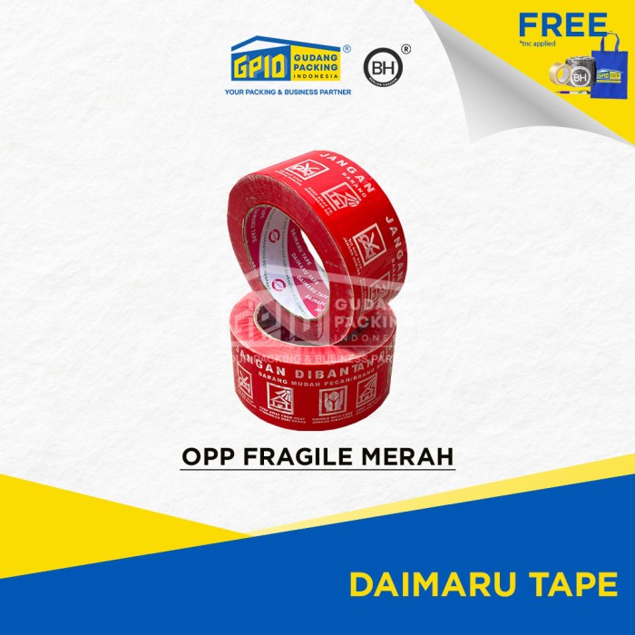

New DAIMARU - Fragile Merah Jangan Dibanting 2 inch x 100 m
