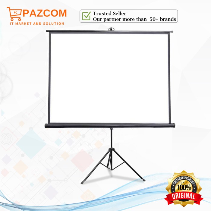 LAYAR TRIPOD SCREEN PROYEKTOR 96"x96"