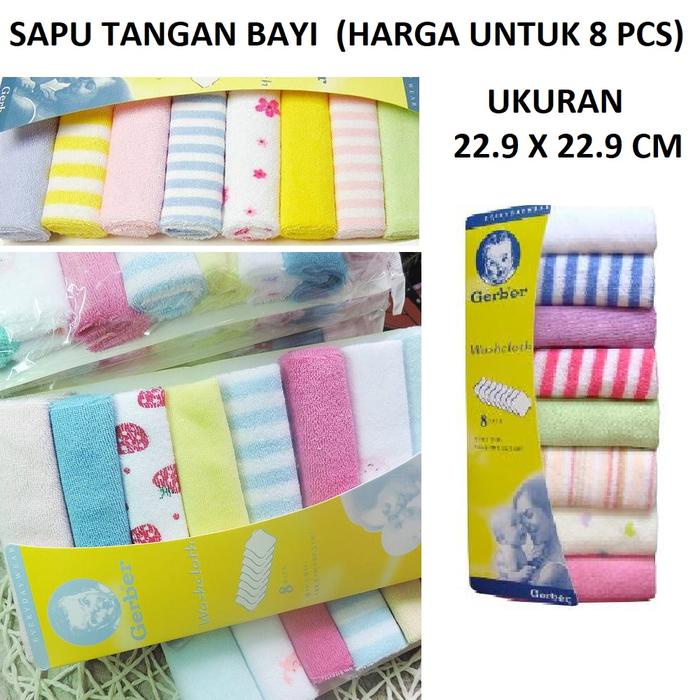 Sapu Tangan Bi Saputangan Anak / Washcloth Baby Gerber / Handuk Mini Kecil