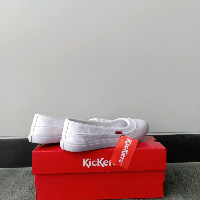 Sepatu Flat Karet Sepatu Putih Balet Shoes Wanita Kc.05 Full Putih Kerja