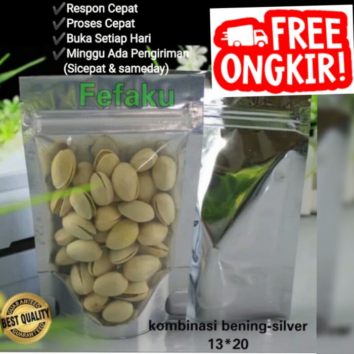 PLASTIK STANDING POUCH KOMBINASI ALUMUNIUM FOIL 13X20