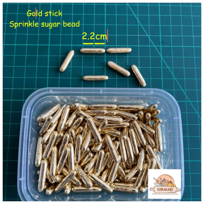 

Sprinkle Gold Stick 100gr Sugar Bead decoration edible