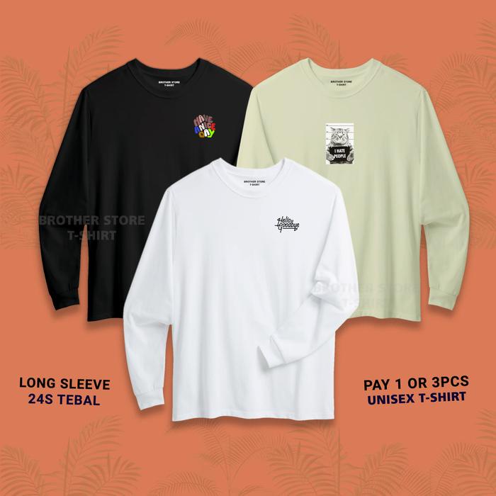 Navero-BUY 1 OR 3 PCS SHIFTUPDISTRO T-SHIRT Long Sleeve Basic Black 24s BHAVE