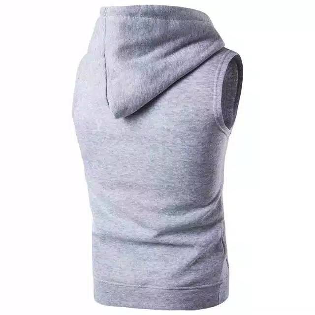 Rompi pria fleece vest hoodie zipper