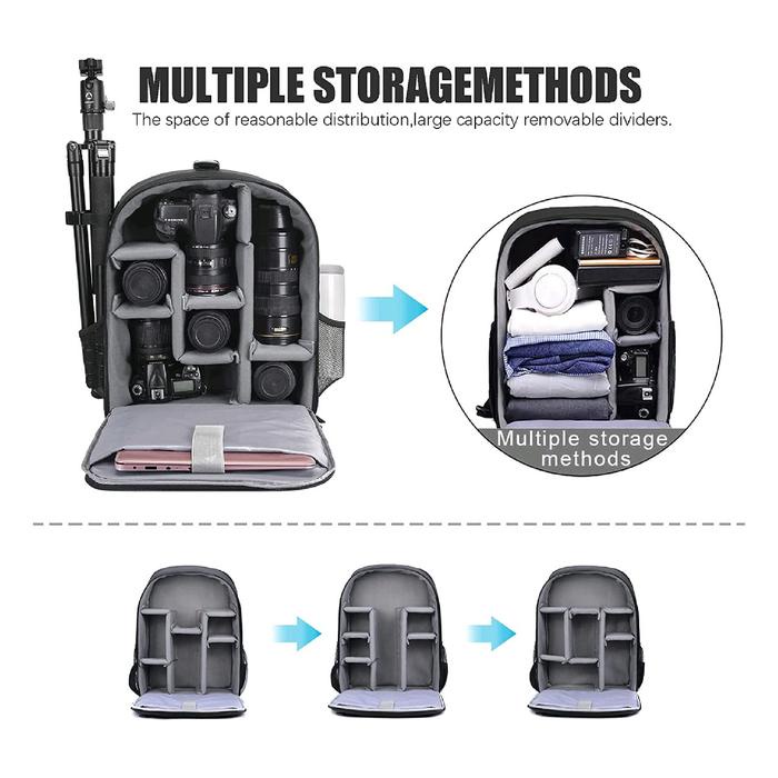 Tas Kamera Backpack Evebag Bm720 Tas Ransel Kamera Dslr Mirrorless Laptop Dan Aksesoris Shockproof