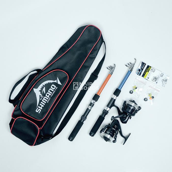 Ready 2 Set Pancingan Lengkap Joran Antena 150 Cm Reel 5BB & Tas Shimano Siap Pakai