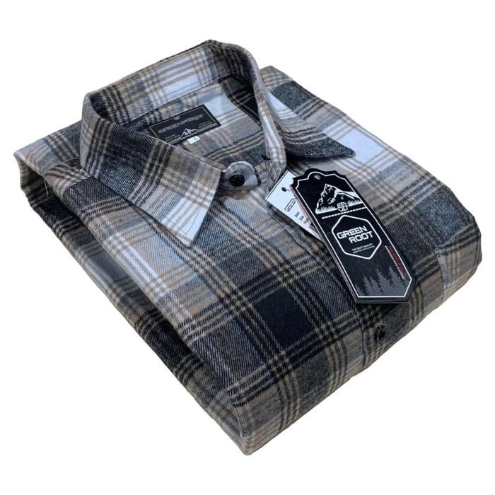 Zeno-Kemeja Flanel Pendek BigSize XXL XXXL XXXXL Katun Motif Pria Casual Distro Kotak Hitam