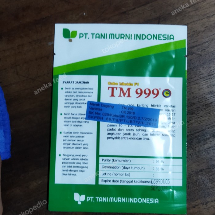 Terlaris- Benih Cabe Kriting Tm 999 Hibrida