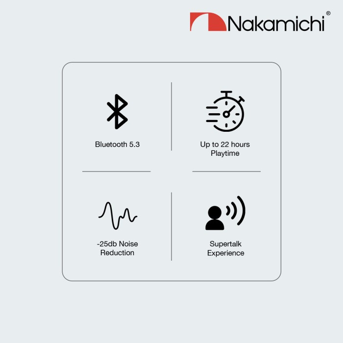 Nakamichi TW080NC True Wireless Earbuds Bluetooth Earphone