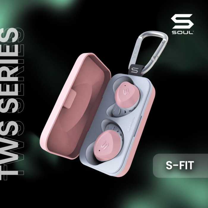 SOUL S-FIT True Wireless Earphones Waterproof Bluetooth v. 5.0 - Pink