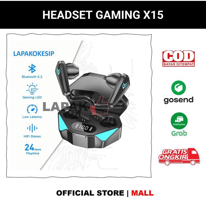 Headset Bluetooth Gaming X15 TWS Wireless Earbuds Bluetooth Earphones For Gaming Headset Noise