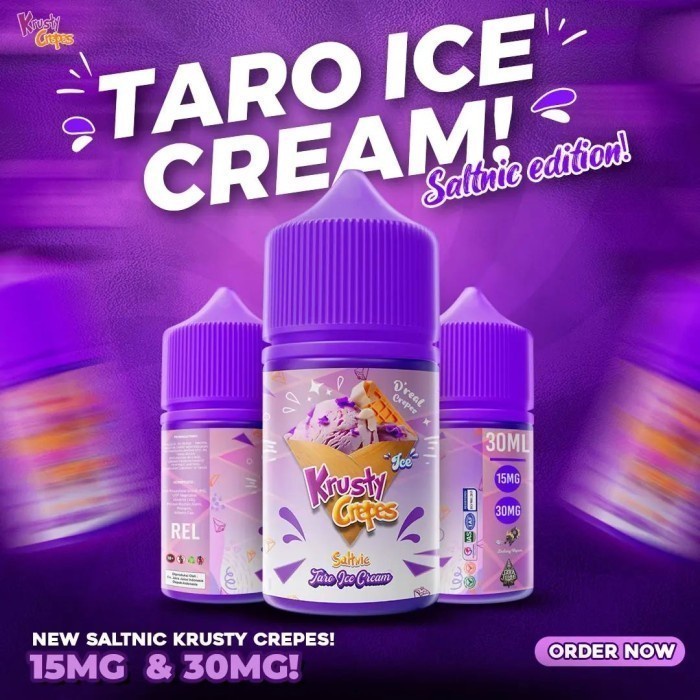 [SALT] KRUSTY CREPES V6 TARO ICE CREAM SALTNIC 30ML 15MG 30MG BY JAVA JUICE