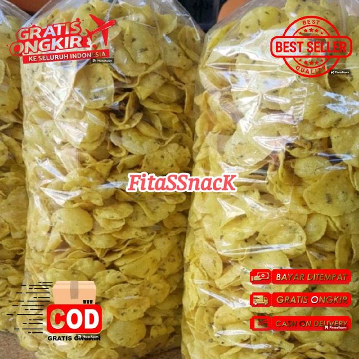 

comring bawang 1 kg original gurih termurah/keripik singkong daun bawang/cemilan