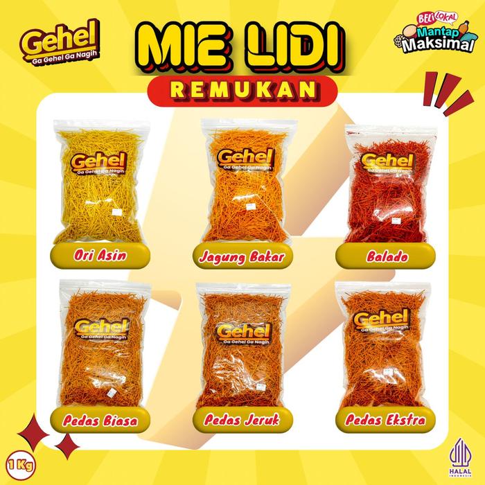 

Mie Lidi Remukan 1 Kg - Makanan Ringan, Food Noodles GorengInstan Pedas