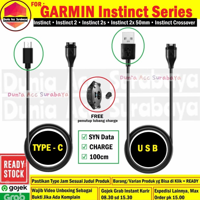 Cable Charge Usb Garmin Instinct Kable Cas untuk Garmin Instinct