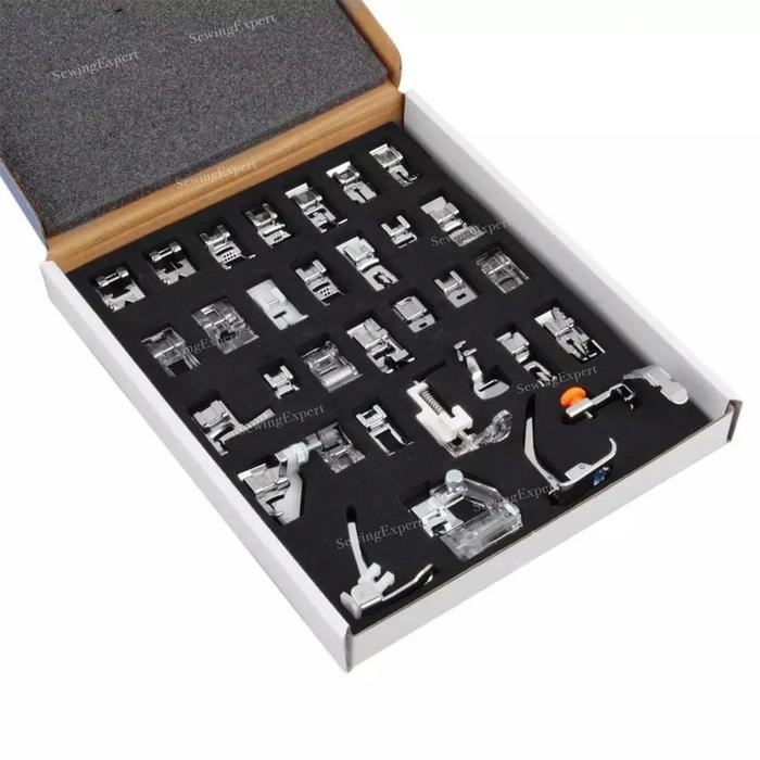 Satu Set Sepatu Jahit 32Pcs Mesin Jahit Portable Lengkap / Set Menjahit 32 Pcs Presser Foot Sepatu