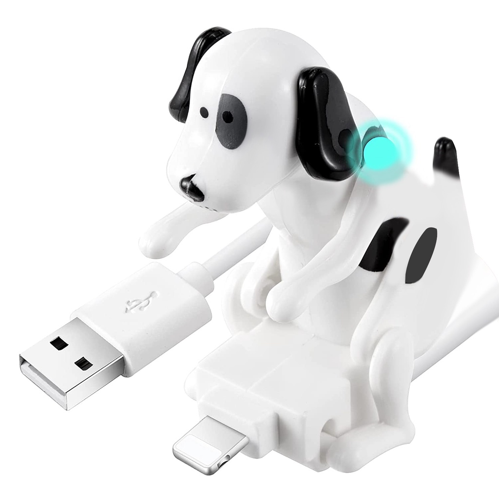 USB Cable Funny Humping Dog Charger for iPhone 13/12/11 and More, Moving Spotty Dog Fast Charger USB