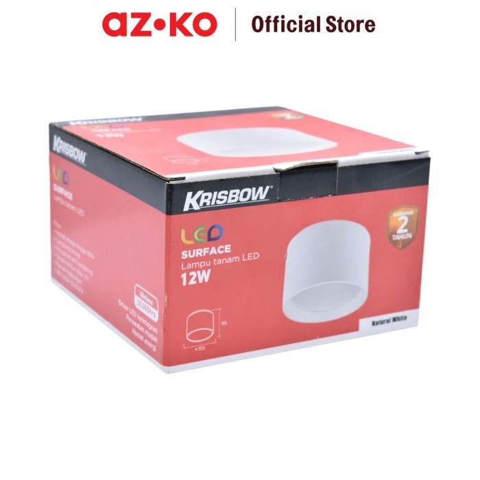 Goldenelectric Azko Krisbow Lampu Downlight Led 12 Watt 4000K - Putih