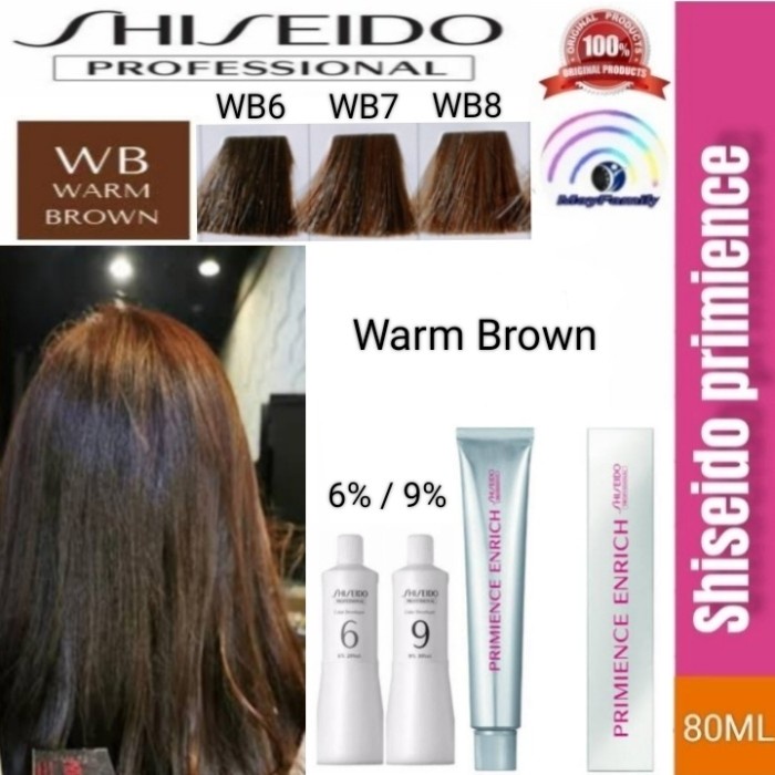 Cat rambut shiseido primience enrich (WB) warm brown hair color