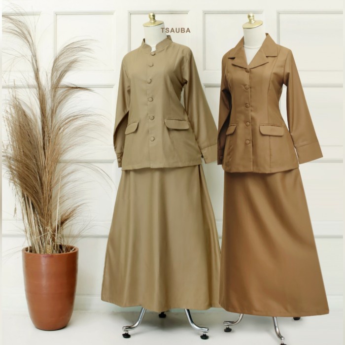 ASLI Seragam Pemda PNS ASN Toyobo PDH Khaki/Keki Setelan Rok A READY STOCK