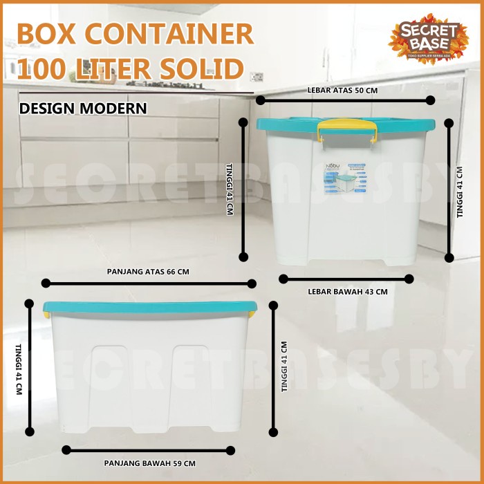 BOX CONTAINER 100 LITER + RODA - Kontainer Box / Container Box